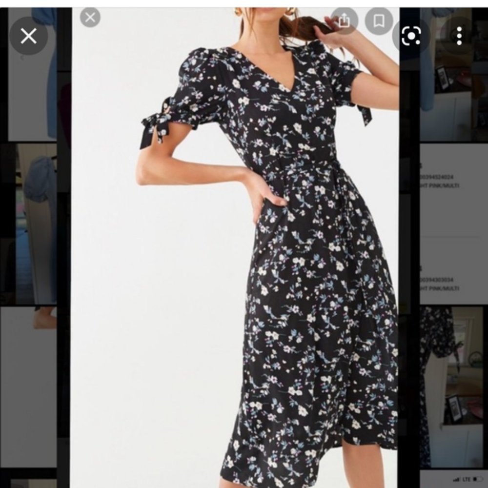 Nic and Jo midi short sleeve floral dress size medium